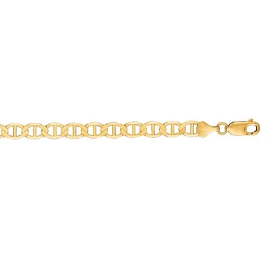 14kt 22" Yellow Gold Diamond Cut Mariner Link Chain with Lobster Clasp M150-22 | Hannoush Jewelers