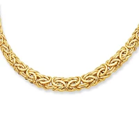 14kt 17" Yellow Gold 6.0-Graduated Byzantine Fancy Necklace with Lobster Clasp N121-17 | Hannoush Jewelers