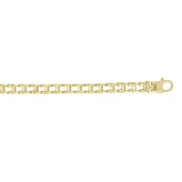 14kt 20" Yellow Gold Shiny Rail Road Style Fancy Link Necklace with Lobster Clasp N3254-20 | Hannoush Jewelers