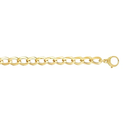 14kt 18" Yellow Gold Shiny Long Curb Type Fancy Necklace with Lobster Clasp N3899-18 | Hannoush Jewelers