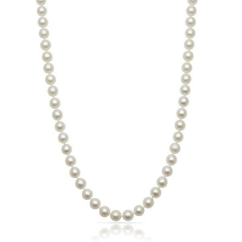 14K White Gold 18 inch AA Akoya Pearl Necklace featuring 6.5-7MM Pearls | Hannoush Jewelers