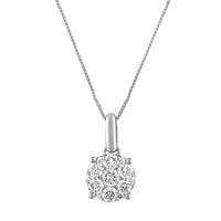 0.35CTW DIAMOND CLUSTER PENDANT WITH 18" ADJUSTABLE CHAIN | Hannoush Jewelers