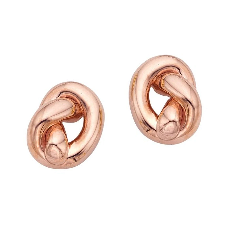 14K Rose Gold Amore Knot Stud Earrings PER8514 | Hannoush Jewelers