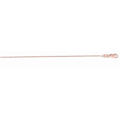 14kt Gold 16" Rose Finish Diamond Cut Classic Cable Chain with Lobster Clasp PKCAB035-16 | Hannoush Jewelers