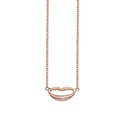 14K Rose Gold 18" Italian Kiss Necklace with Extender PRC5592-18 | Hannoush Jewelers