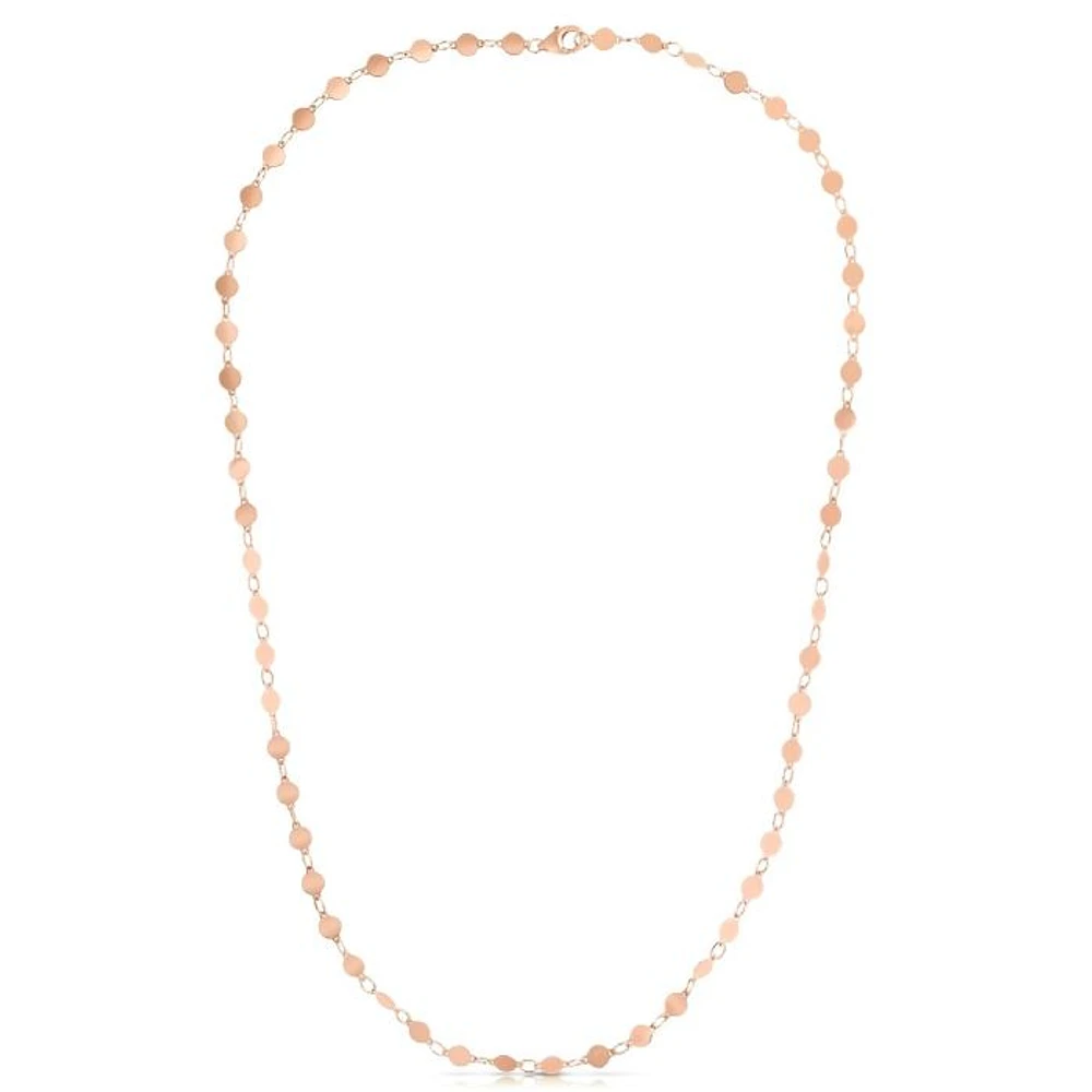 14kt Rose Gold 18" 4mm Polished Pebble Necklace with Lobster Clasp PRC8240-18 | Hannoush Jewelers