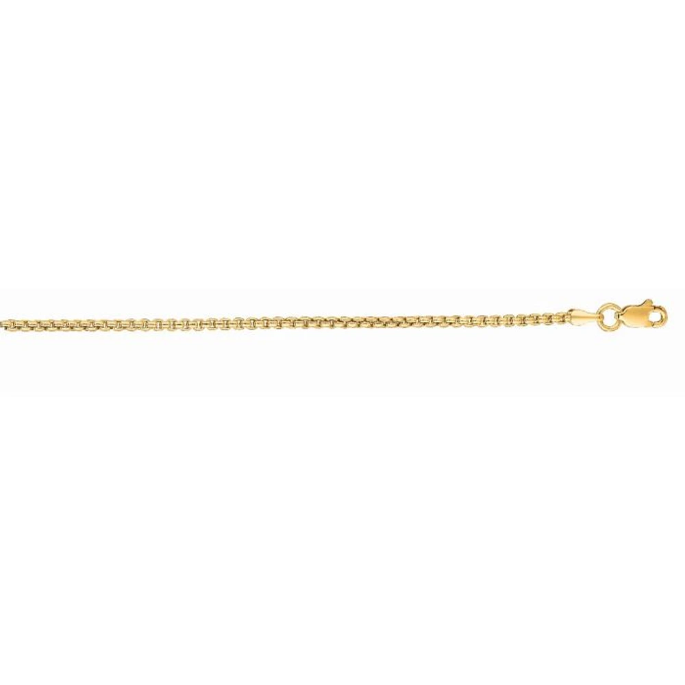 14kt Gold 20" Yellow Finish Round Box Chain with Spring Ring Clasp RBX060-20 | Hannoush Jewelers