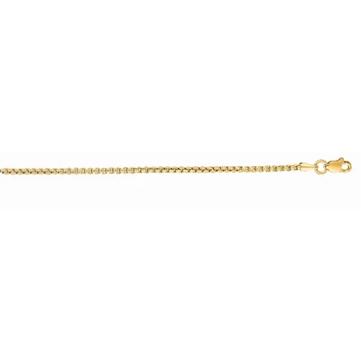 14kt Gold 20" Yellow Finish Round Box Chain with Spring Ring Clasp RBX060-20 | Hannoush Jewelers