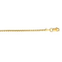 14kt 18" Yellow Gold Shiny Round Box Chain with Lobster Clasp RBX100-18 | Hannoush Jewelers