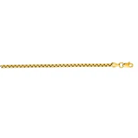 14kt 24" Yellow Gold Shiny Round Box Chain with Lobster Clasp RBX140-24 | Hannoush Jewelers