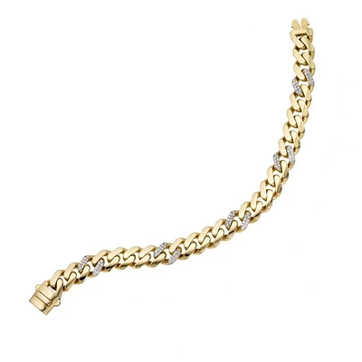 14K Yellow Gold 8" .85CT Ferrara Diamond Chain Bracelet with Box Clasp RC10030-08 | Hannoush Jewelers