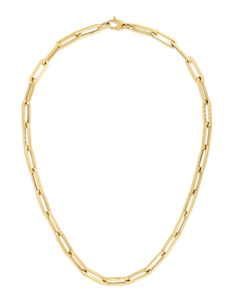 14kt Yellow Gold 6.1mm Polished Oval Cable Necklace with Lobster Clasp RC11168 | Hannoush Jewelers