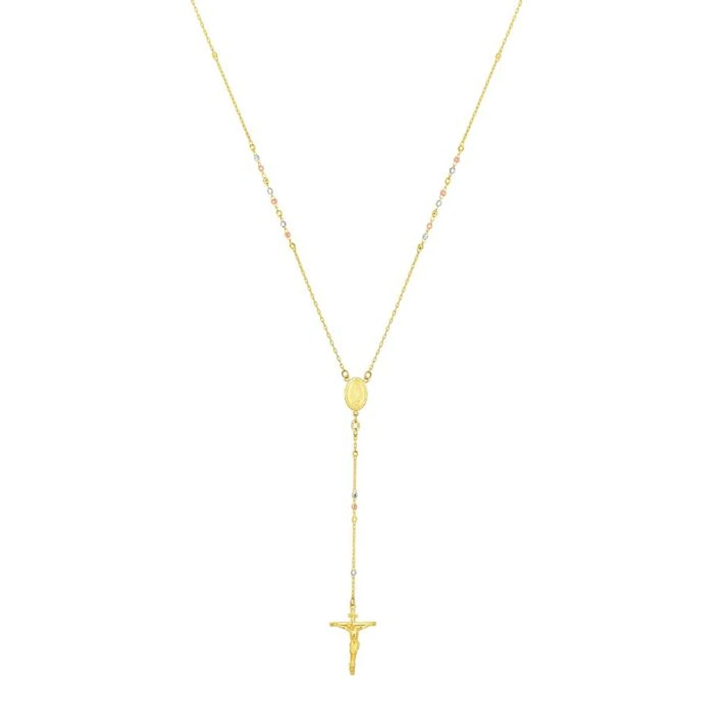 14kt Gold 24" Yellow Finish Image Based-TBR Double Strand Rosary Necklace with Lobster Clasp RC1995-24 | Hannoush Jewelers