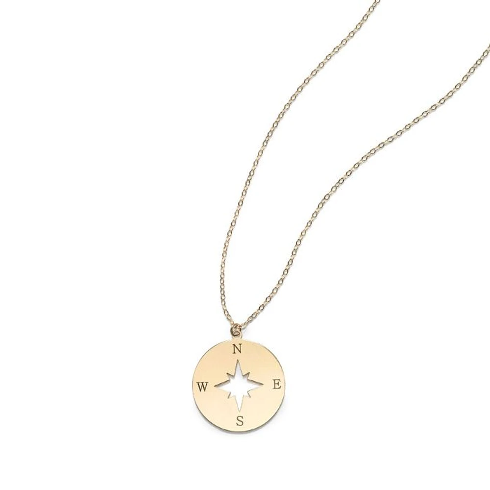 14kt Yellow Gold 18" Chain Polished 0.75" Extender Compass Necklace with Spring Ring Clasp RC6979-18 | Hannoush Jewelers