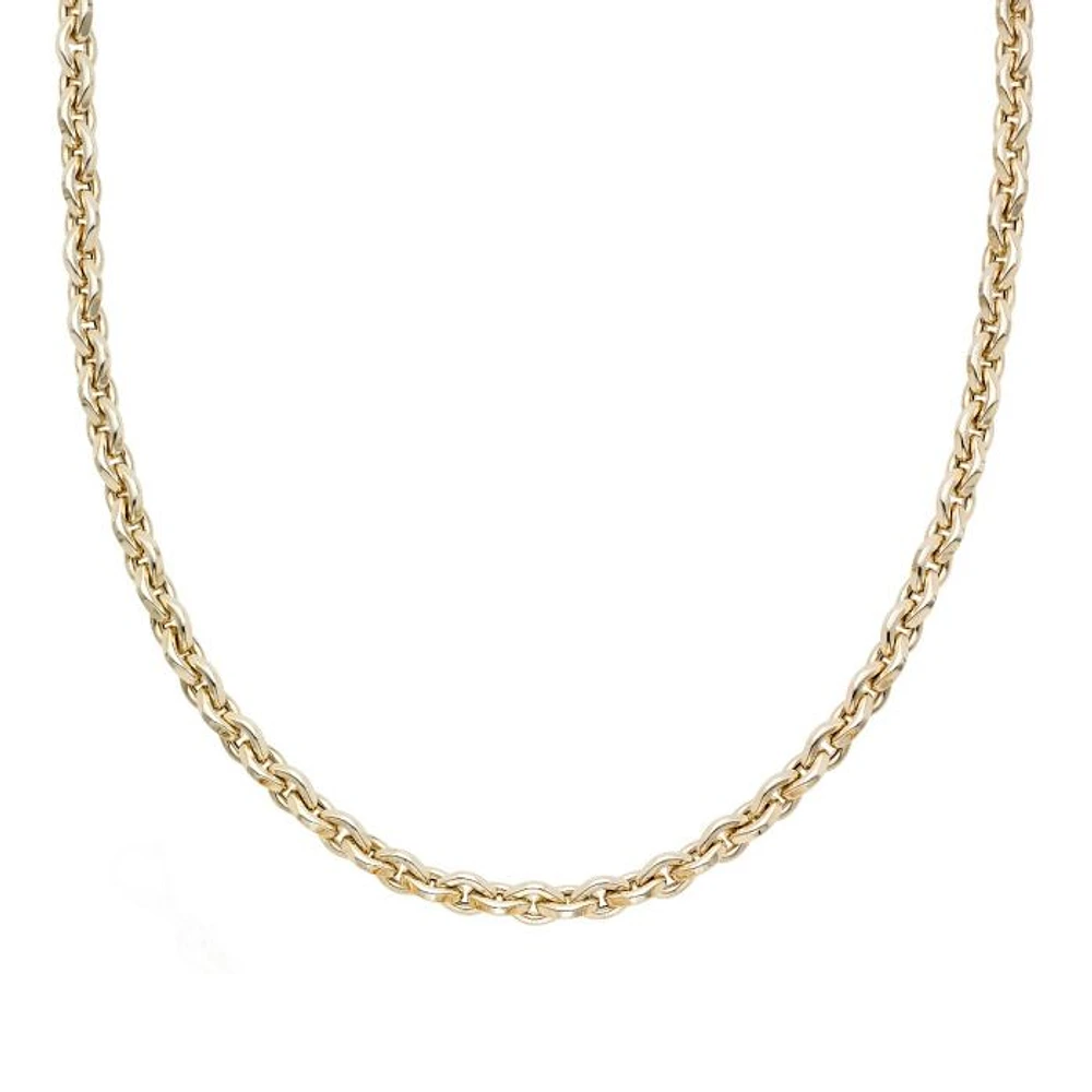 14K Yellow Gold 18" Diamond Facet Rolo Chain Necklace RC9739-18 | Hannoush Jewelers