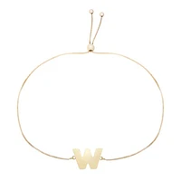 14K Yellow Gold Polished Initial W Adjustable Bracelet With Draw String Clasp RCW10901-0925 | Hannoush Jewelers