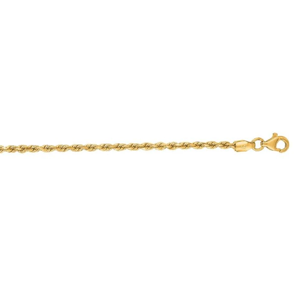 14kt 30" Yellow Gold Shiny Solid Diamond Cut Royal Rope Chain with Lobster Clasp ROY016-30 | Hannoush Jewelers