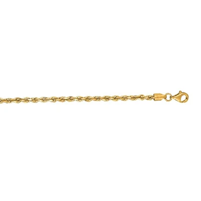 14kt 24" Yellow Gold Shiny Solid Diamond Cut Royal Rope Chain with Lobster Clasp ROY021-24 | Hannoush Jewelers