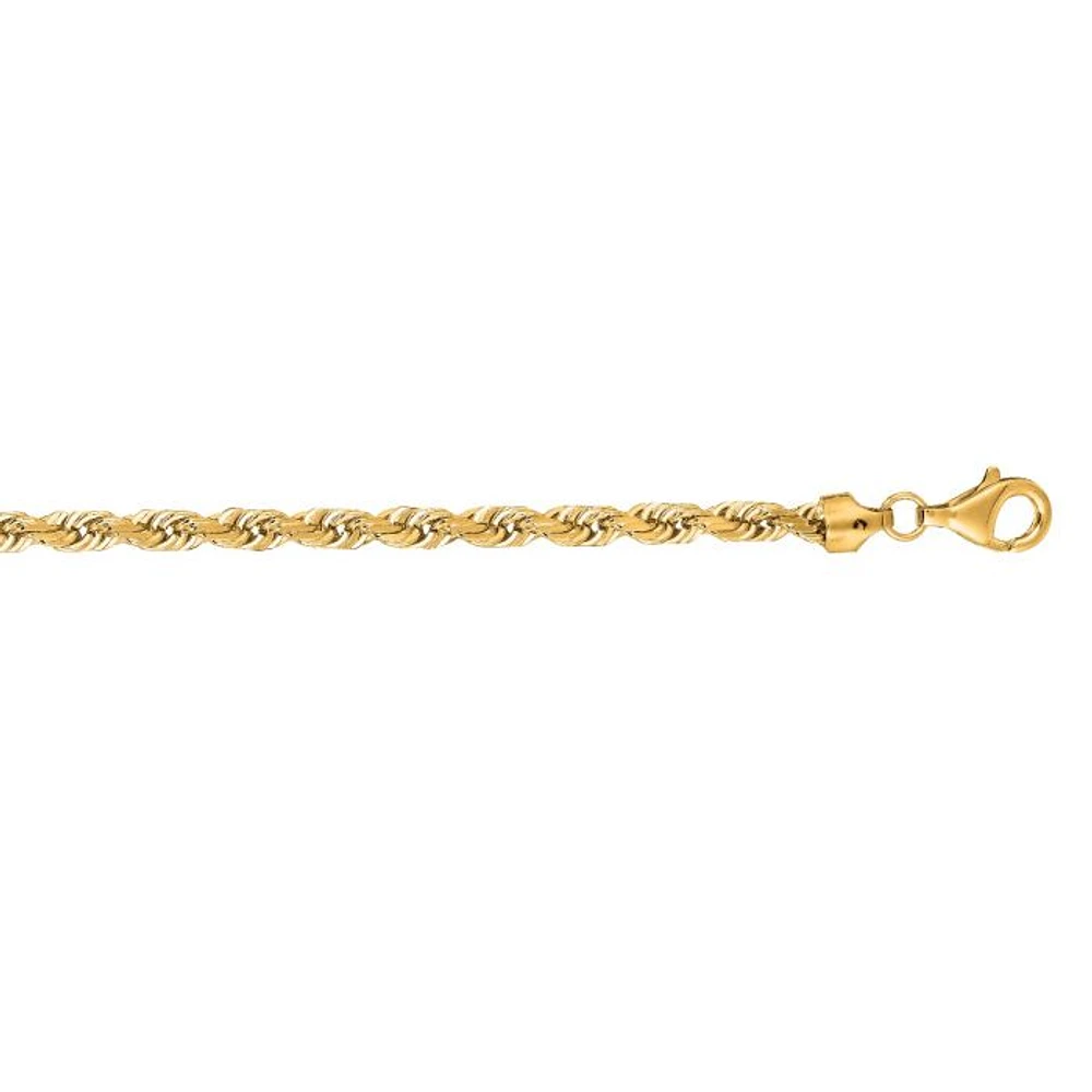 14kt Gold 26" Yellow Finish Diamond Cut+Shiny Solid Royal Rope Chain ROY040-26 | Hannoush Jewelers