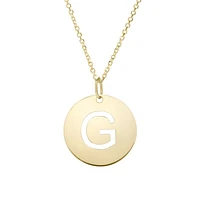 14K Yellow Gold Polished Initial G Pendant On A 14K Yellow Gold Chain SETG2932-18 | Hannoush Jewelers