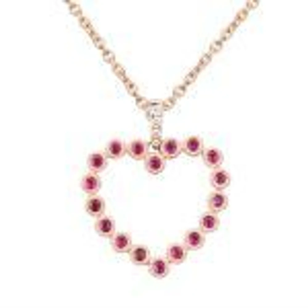 14K Yellow Gold Ruby and Diamond Heart Pendant SPC031GP | Hannoush Jewelers