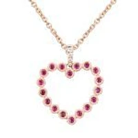 14K Yellow Gold Ruby and Diamond Heart Pendant SPC031GP | Hannoush Jewelers