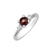 Sterling Silver Garnet and Diamond Ring HB20241GASS | Hannoush Jewelers