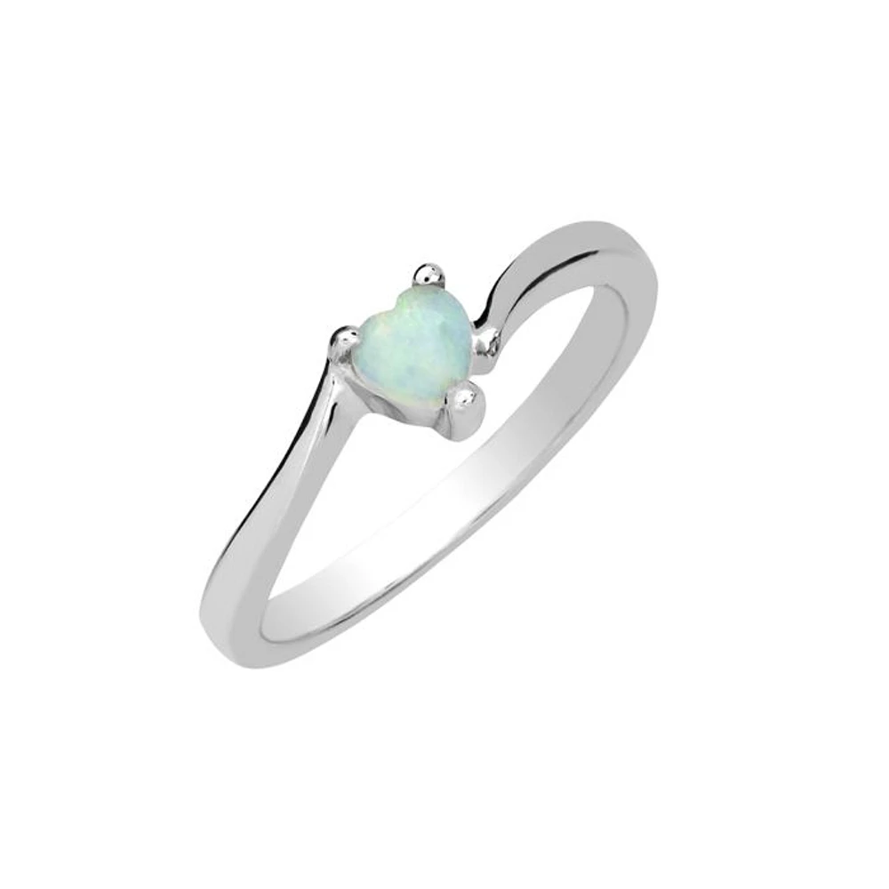 Sterling Silver Heart Shape Opal Ring HB00327-4MM/OP | Hannoush Jewelers