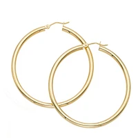 14K Yellow Gold 3 x 50mm Classic Round Hoops T528 | Hannoush Jewelers