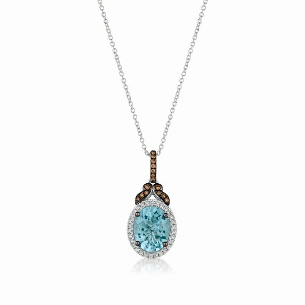 Le Vian Chocolatier® Sea Blue Aquamarine® and Diamond Pendant TRKT 30 | Hannoush Jewelers