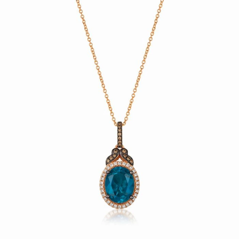 Le Vian Chocolatier® Sea Blue Topaz™ and Diamond Pendant TRKT 40 | Hannoush Jewelers