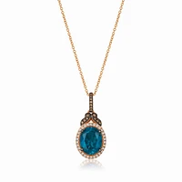 Le Vian Chocolatier® Sea Blue Topaz™ and Diamond Pendant TRKT 40 | Hannoush Jewelers