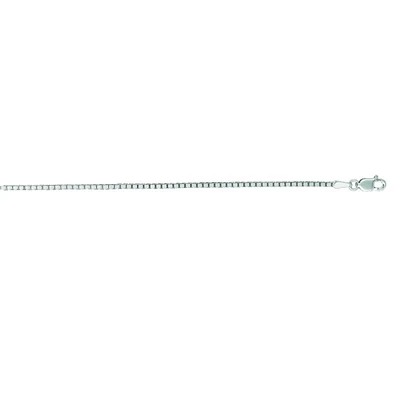 14kt 24" White Gold Shiny Classic Box Chain with Lobster Clasp WBOX073-24 | Hannoush Jewelers