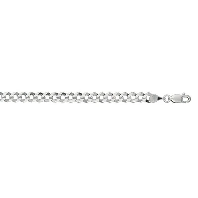 14kt 30" White Gold Diamond Cut Comfort Curb Chain with Lobster Clasp WCRB120-30 | Hannoush Jewelers