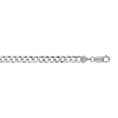 14kt 24" White Gold Diamond Cut Comfort Curb Chain with Lobster Clasp WCRB150-24 | Hannoush Jewelers