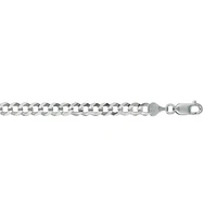 14kt 24" White Gold Diamond Cut Comfort Curb Chain with Lobster Clasp WCRB150-24 | Hannoush Jewelers