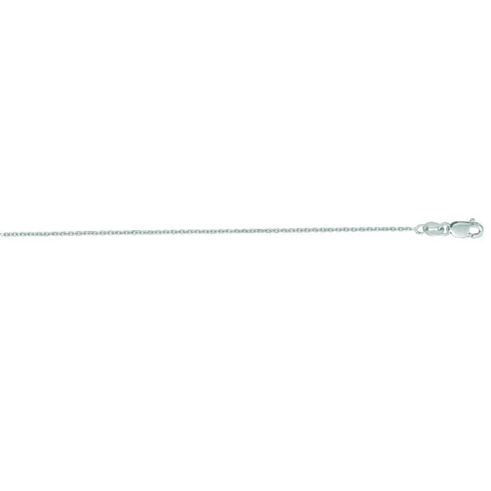 14kt 20" White Gold Diamond Cut Cable Link Chain with Lobster Clasp WLCAB30-20 | Hannoush Jewelers