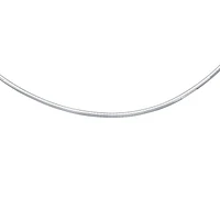 14kt 18" White Gold Diamond Cut Classic Omega Necklace with Box Catch WOMD3-18 | Hannoush Jewelers