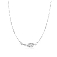 14kt White Gold 18" 4.5x16.7mm & 1mm Chain Polished including 2" Extender Wing Necklace with Spring Ring Clasp WRC10907-18 | Hannoush Jewelers