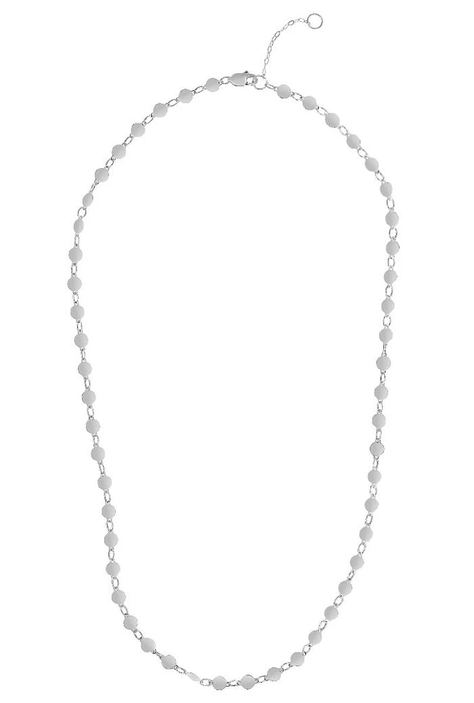 14kt White Gold 16.25" 3mm Polished Jump Ring at 15.25" Pebble Necklace with Lobster Clasp WRC8242-1625 | Hannoush Jewelers