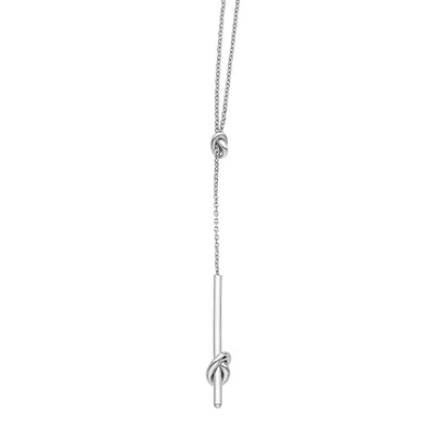 14K White Gold 17" Amore Knot Lariat Necklace WRC8331-17 | Hannoush Jewelers