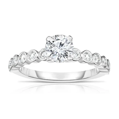 14K WHITE GOLD DIAMOND ENGAGEMENT RING WITH 0.37 CARAT TOTAL WEIGHT IJ COLOR SI2 CLARITY | Hannoush Jewelers