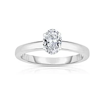 14K WHITE GOLD OVAL DIAMOND SEMI MOUNT WITH 0.53 CARAT TOTAL WEIGHT IJ COLOR SI2 CLARITY | Hannoush Jewelers