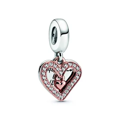 Pandora Sparkling Freehand Heart Dangle Charm 788693C01