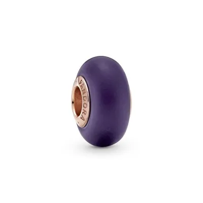Matte Purple Murano Glass Charm 789547C00