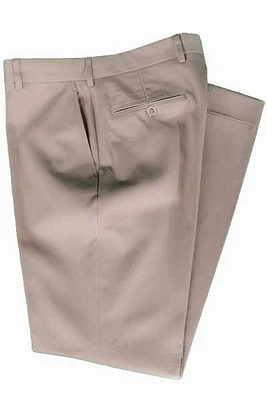 Men's Flat Front Pant Chairman’s Collection - KHAKI 100% COTTON