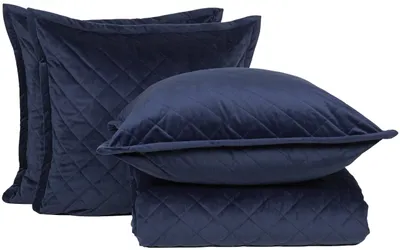 Quilted Velvet Coverlet Ensemble