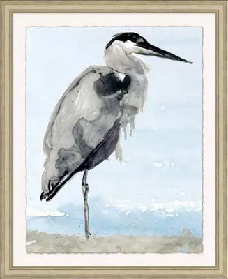 Egret on the Shore Framed Art