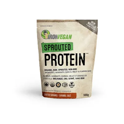 Iron Vegan Sprouted Protein 500g Salted Caramel