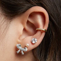 Take a Bow Pavé Studs Hypoallergenic Earrings | Rowan